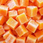 IQF frozen Alphonso mango slices and chunks export India showing premium quality packaging and usage